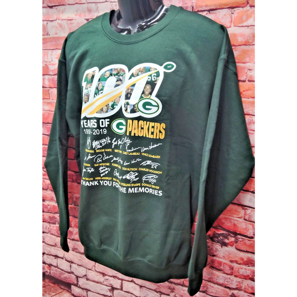 Green Bay Packers Sweatshirt Men Large Green Gildan NFL Football Sports Pullover - Picture 7 of 7